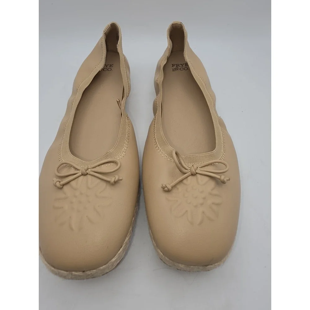 Frye & Co. Willow Espadrille Ballet Flats Cafe Tan Sun Embossed Women's Size 11M